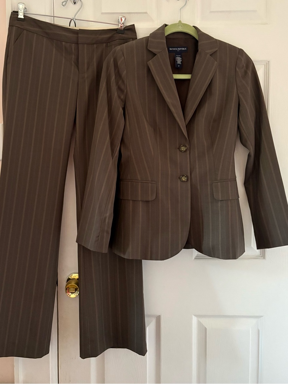 Banana Republic Brown Pinstripe Women's Two-Piece Suit Size 0